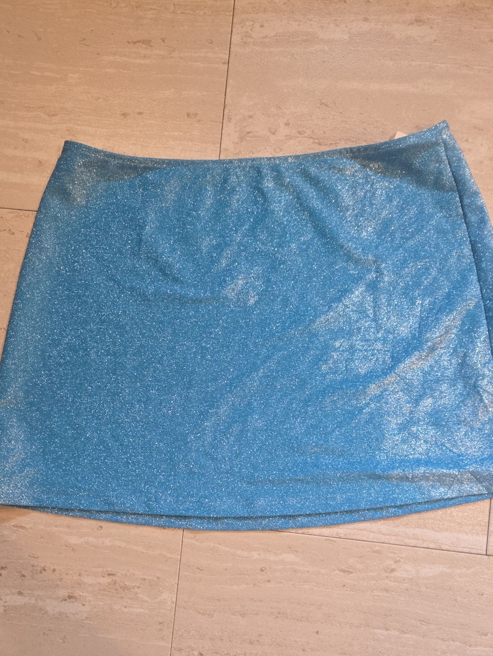 New PINK Victoria's Secret Metallic Shimmer Blue Mini Skirt/Cover-Up